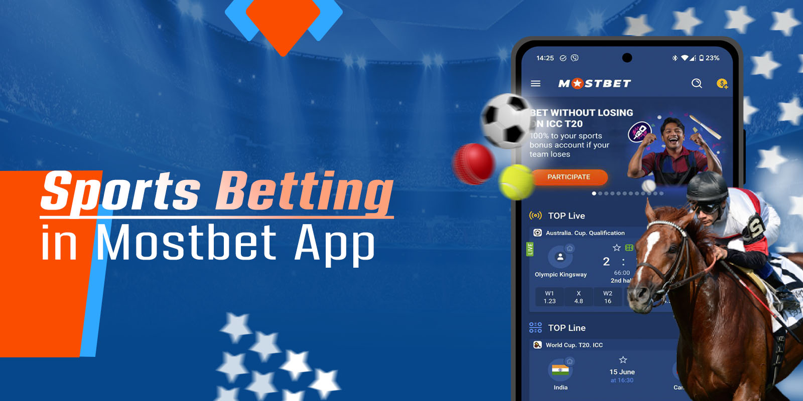 Place sports bets with Mostbet app