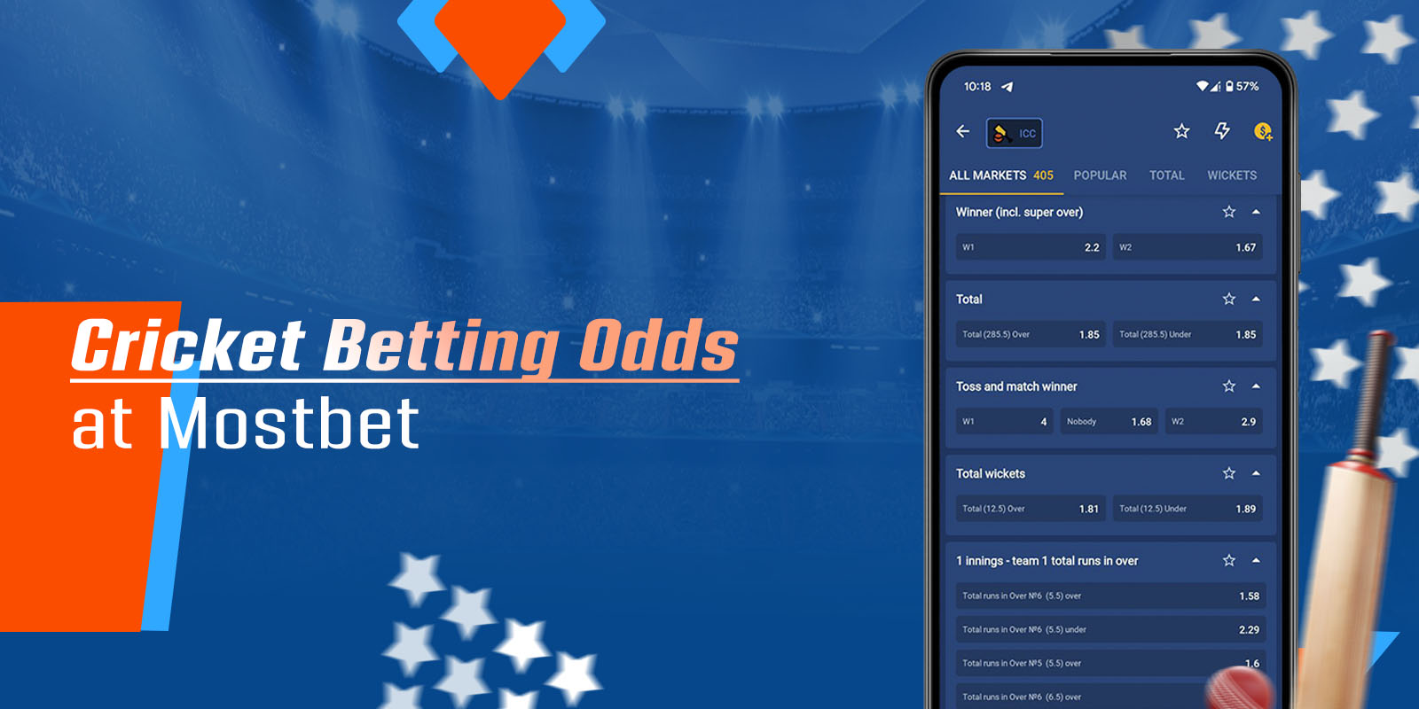 A large variety of cricket betting odds