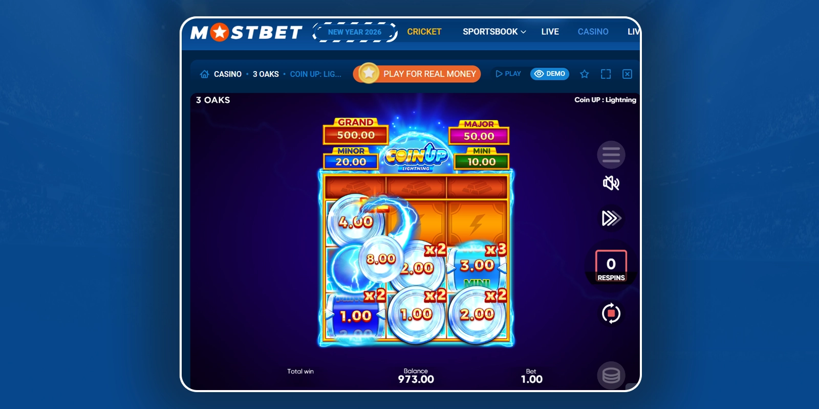 Collect instant winnings on Coin Up: Lightning Mostbet