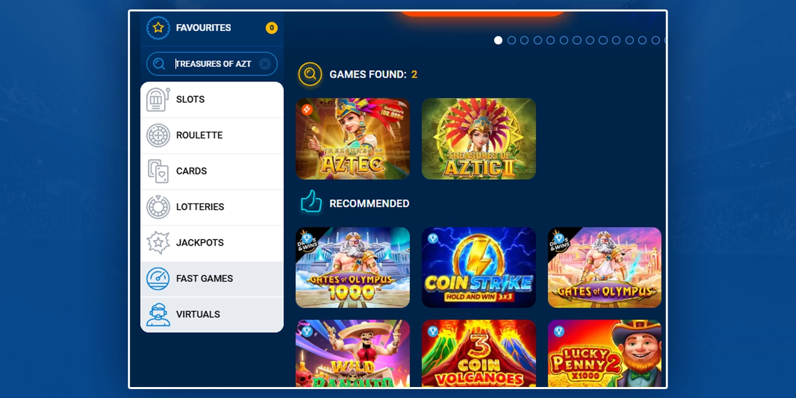 Open Slots, launch Find Treasures