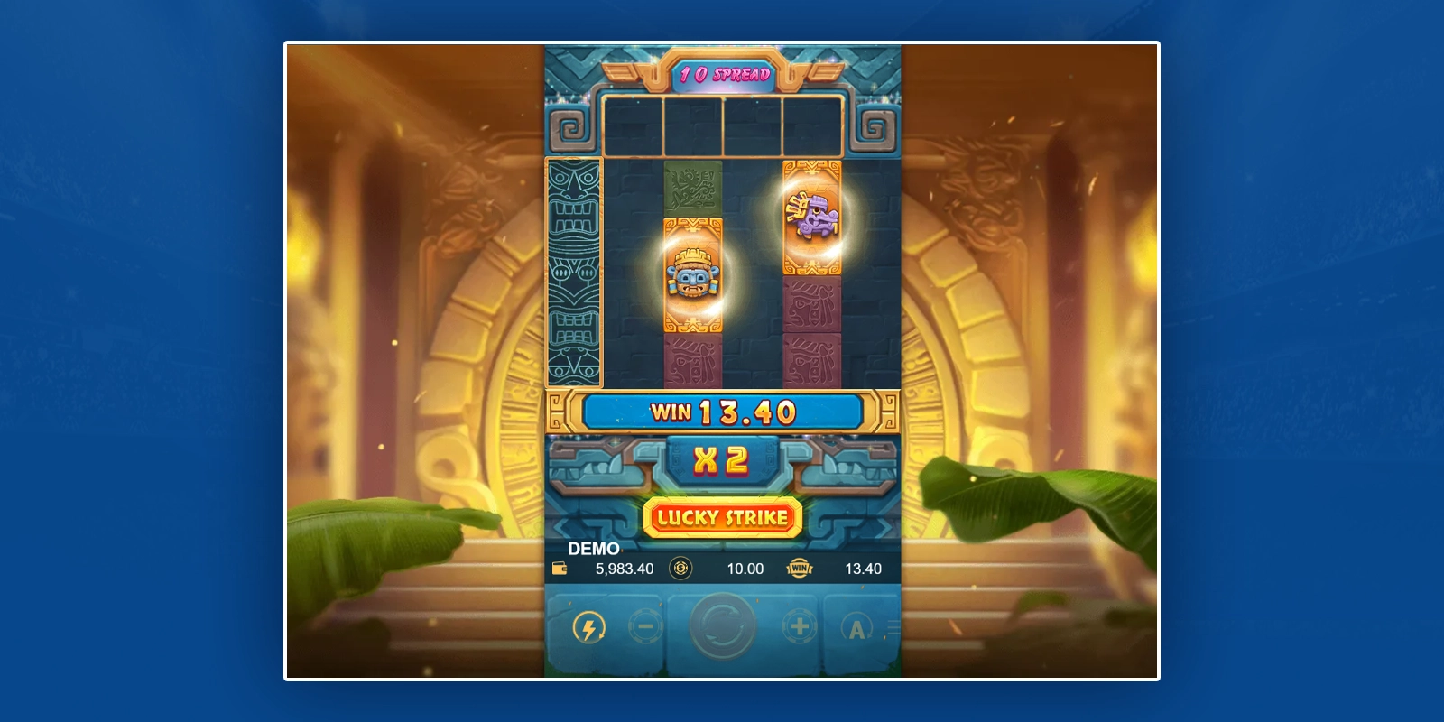 Set bet, spin Find Treasures reels