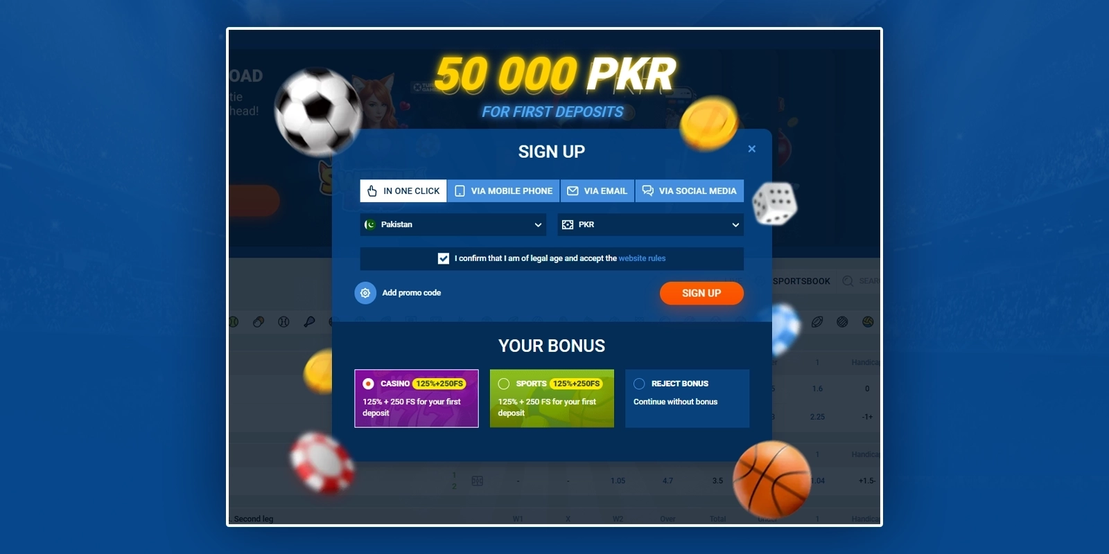 Register or log in Mostbet account