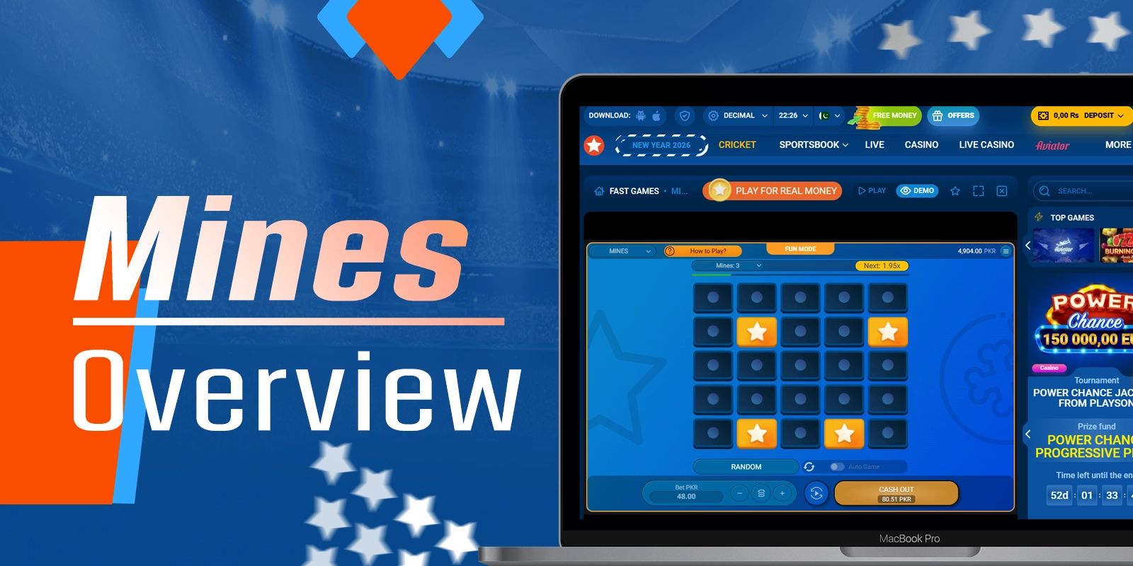 Overview of Mines gameplay and features on Mostbet